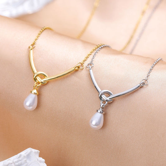 Knotted Pearl Necklace